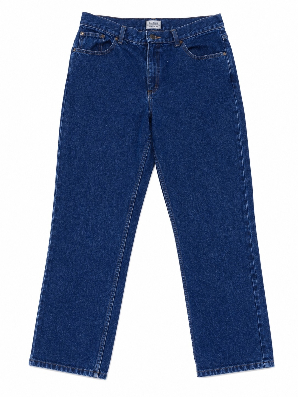 L.L.Bean Original Fit Relaxed Jeans Women's 14 Petite Dark Wash Straight Leg